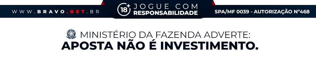 Ministério da Fazenda adverte: aposta não é investimento. Jogue com responsabilidade. Proibido para menores de 18 anos.